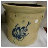 Bennington, VT Blue Decorated Crock