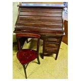 Mahogany Ladies Roll Top w/ Chair