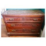 Walnut Marble Top Dresser