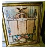 144th Regiment NY Civil War Honor Roll, Framed & Original, Many Local Names