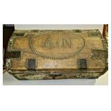 19th Century Hide Covered Truck Initials A.N.