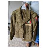 Vintage Military uniform with Medals & Patches