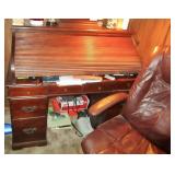 roll top desk & nice swivel office chair