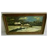 Oil On Canvas- Winter Scene
