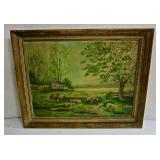 Watercolor -Pastoral Scene