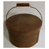 Round Wooden Box w/ Handle
