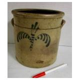 Small Crock w/ Blue Decoration