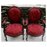 Pair of Walnut Upholstered Chairs