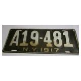 1917 New York License Plate