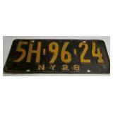 1926 New York License Plate