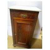 Marble Top Walnut Stand