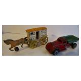 Cast Iron Dump Truck & Milk Wagon