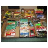 large quantity of fishing baits