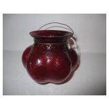 red glass basket