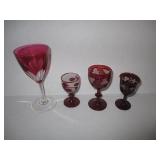 red glass stemware
