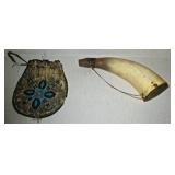 powder horn & beaded bag
