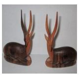 pair of carved elks 