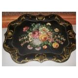 Floral Stenciled Tray