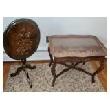 tilt top stand & glass top table