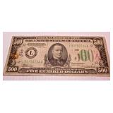 1934A $500 Federal Reserve Note