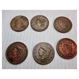 6 Large Cents