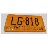 1958 NYS Vanity License Plate