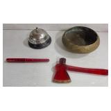 Bell, Glass Hatchet, Pen
