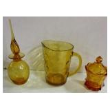 Amber Pitcher & Bottles