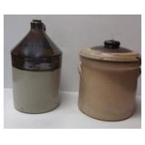 Stoneware Jug & Covered Crock