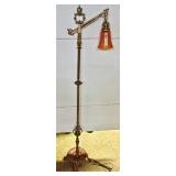 Rembrandt Lamp w/Art Glass Shade