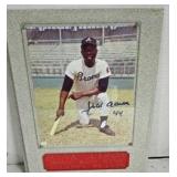 Hank Aaron Mounted Autographed Photograph 