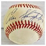 Enos Slaughter Autographed Baseball