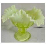 Vaseline Glass Candy Dish