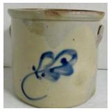 Crock w/Blue Leaf