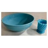 Blue Bowl & Toothpick Holder