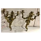 Pair of Bronze Wall Sconces