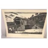 signed Ward Hermann Print-Shavertown Bridge