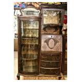 Oak Side By Side w/ Leded Glass