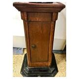 Original Walnut Pedestal w/  Iron Base