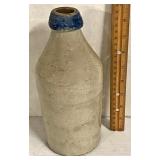 Stoneware Bottle w/ Blue Rim