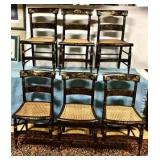 Set of 6 cane seat, Hitchcock Chairs