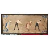 Framed Embriordered Farm Scene