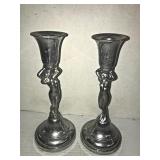 Art Deco Nude Figural Candlesticks