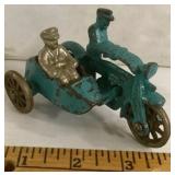 Cast Iron Police Motorcycle w/ Side Car