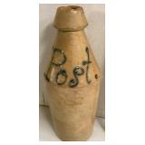 Stoneware Bottle w/ Blue Lettering