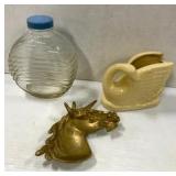 ashtray, planter & bottle