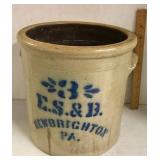 Crock w/Blue Lettering