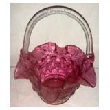 Cranberrry Basket w/ Applied Handle