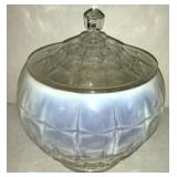 White Opalescent Cracker Jar