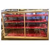 72" w Oak Slant Front Showcase